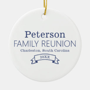 Modern Personalized Family Reunion Ceramic Ornament