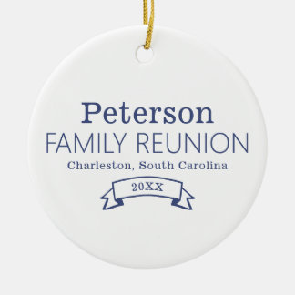Modern Personalized Family Reunion Ceramic Ornament