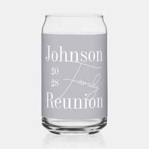 Modern Personalized Family Reunion Party Can Glass