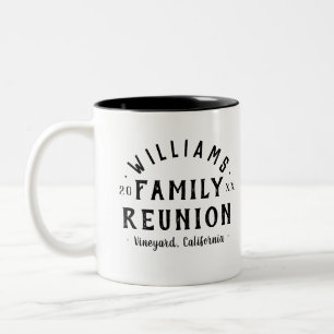 Modern Personalized Family Reunion Two-Tone Coffee Mug