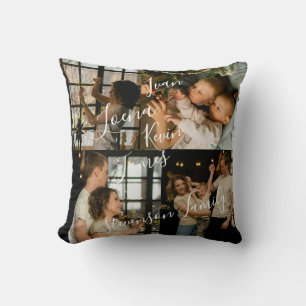 Modern personalized family  throw pillow