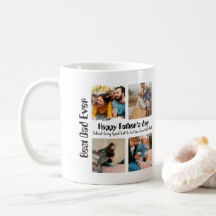 Modern Personalized Fathers day 4 photo collage Coffee Mug