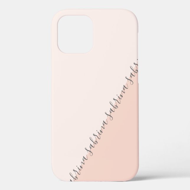 Modern personalized geometric blush pink Case-Mate iPhone case (Back)