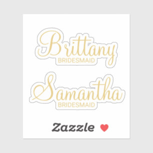 Modern Personalized Gold Bridesmaid's Name