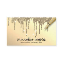 Modern Personalized Gold Drips Notary Agent 