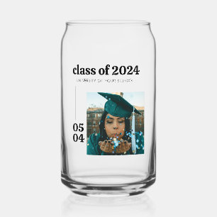 Modern Personalized Grad Gift Can Glass