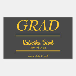 Modern Personalized grad school Graduation Sticker