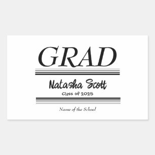 Modern Personalized grad school Graduation Sticker