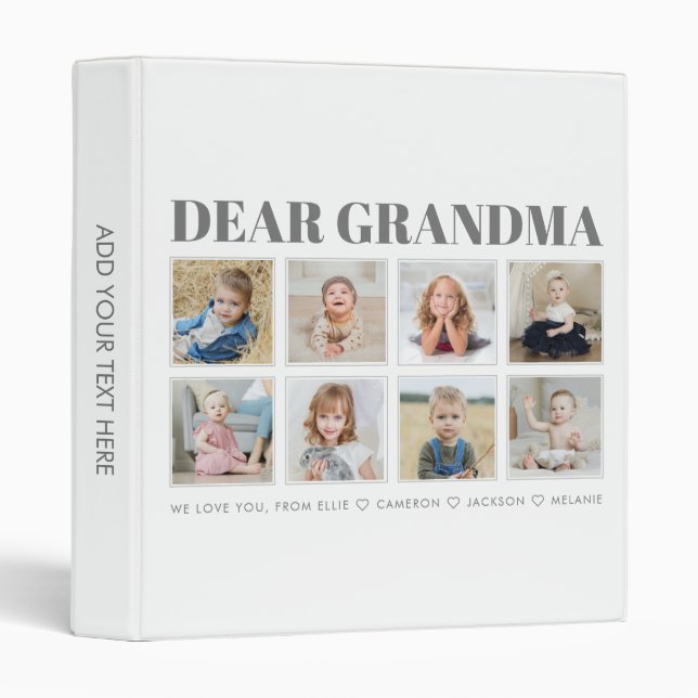 Modern Personalized Grandma We Love You 8-Photos Binder (Front/Spine)