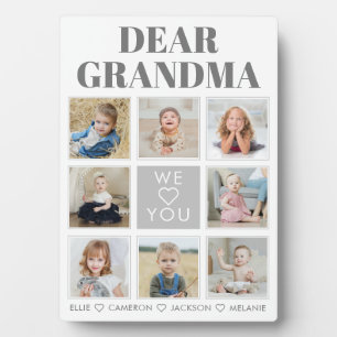 Modern Personalized Grandma We Love You 8-Photos P Plaque
