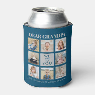 Modern Personalized Grandpa We Love You 8-Photos Can Cooler