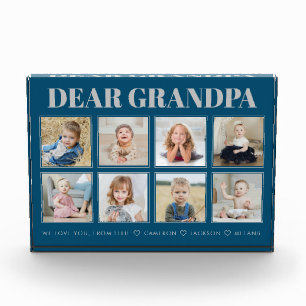 Modern Personalized Grandpa We Love You 8-Photos Photo Block