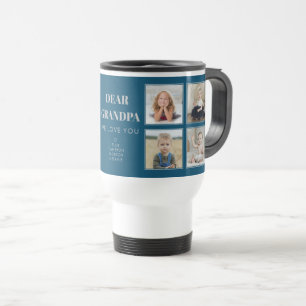 Modern Personalized Grandpa We Love You 8-Photos Travel Mug