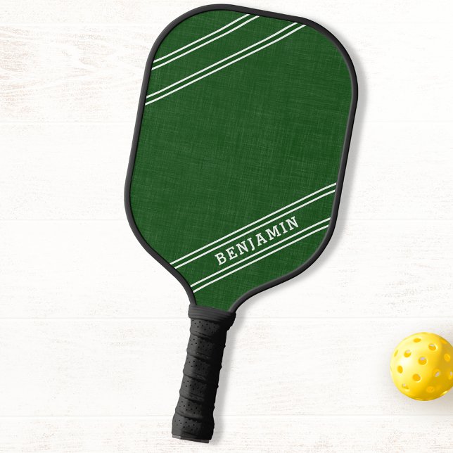 Modern Personalized Green White Player Name Pickleball Paddle (Creator Uploaded)