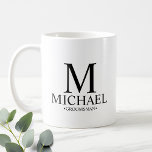 Modern Personalized Groomsman Coffee Mug<br><div class="desc">Modern Personalized Groomsman Gifts
featuring personalized monogram,  groomsman's name and title in classic serif font style.

Also perfect for Best Man,  Father of the Bride and more.</div>