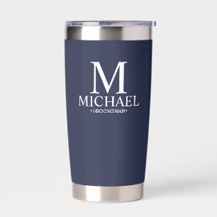 Modern Personalized Groomsman Insulated Tumbler