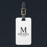Modern Personalized Groomsman Name and Monogram Luggage Tag<br><div class="desc">Modern Black and White Personalized Groomsman Gifts
featuring personalized monogram,  groomsman's name and title in black classic serif font style on white background.

Also perfect for Best Man,  Father of the Bride and more.</div>