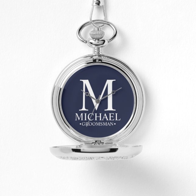 Modern Personalized Groomsman Name and Monogram Watch (Front)