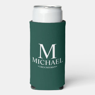 Modern Personalized Groomsman Seltzer Can Cooler
