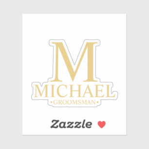 Modern Personalized Groomsman's Monogram and Name