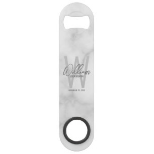 Modern Personalized Groomsman's Monogram and Name Bar Key