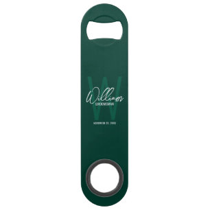 Modern Personalized Groomsman's Monogram and Name Bar Key