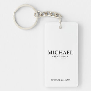 Modern Personalized Groomsman's Name and Monogram Keychain