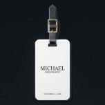 Modern Personalized Groomsman's Name and Monogram Luggage Tag<br><div class="desc">Modern Personalized Groomsman Gifts
featuring personalized groomsman's name,  title and wedding date in black classic serif font style on white background.

Also perfect for Best Man,  Father of the Bride and more.</div>