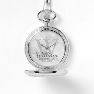 Modern Personalized Groomsman's Name and Monogram Watch