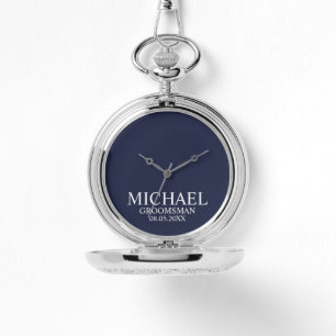 Modern Personalized Groomsman's Name and Monogram Watch