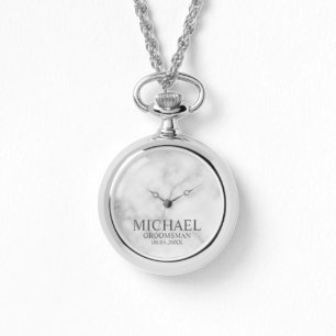 Modern Personalized Groomsman's Name and Monogram Watch