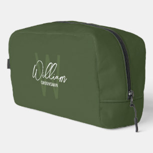 Modern Personalized Groomsmen Monogram and Name Do Dopp Kit