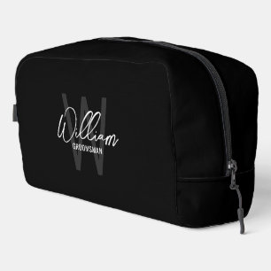 Modern Personalized Groomsmen Monogram and Name Dopp Kit