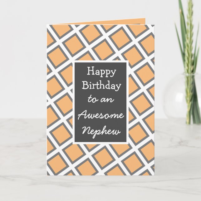 Modern Personalized Happy Birthday Nephew Card (Front)