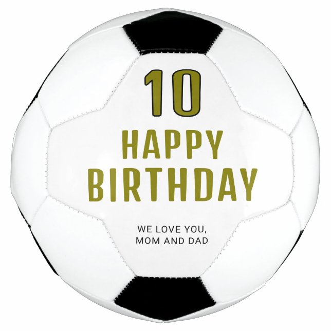 Modern Personalized Happy Birthday Soccer Ball (Front)