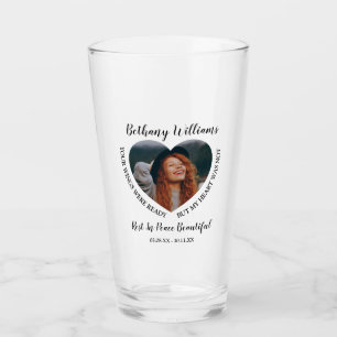 Modern Personalized Heart Photo Memorial Glass