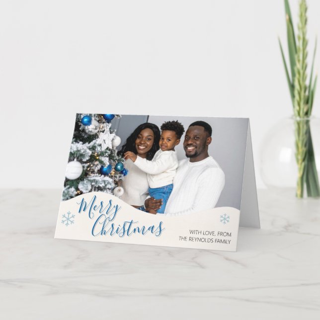 Modern Personalized Holiday Photo Greeting Card (Front)
