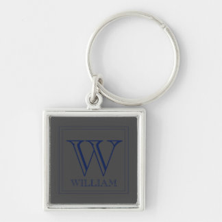 Modern Personalized Initial and Name Keychain