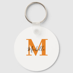 Modern Personalized Initials and Name Monogram Keychain