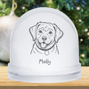 Modern Personalized Lab Dog Christmas Snowglobe