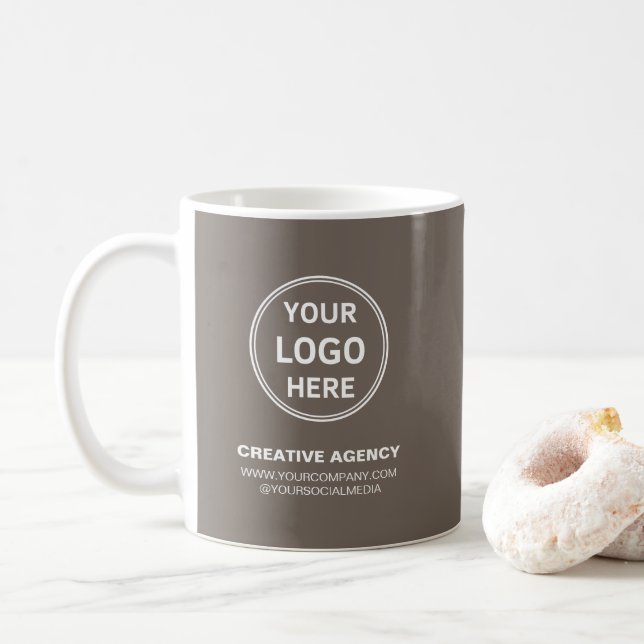 Modern Personalized Logo Business Coffee Mug (With Donut)