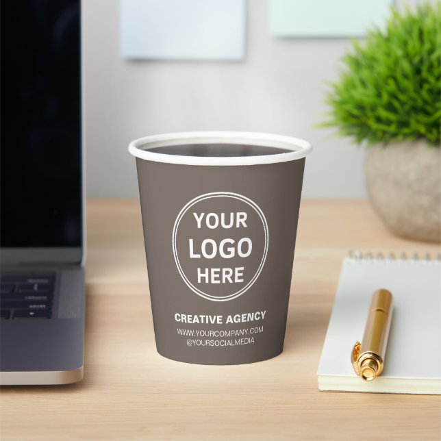 Modern Personalized Logo Business Paper Cups (Insitu)