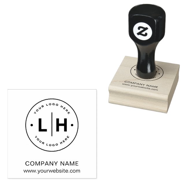 Modern Personalized Logo Business Rubber Stamp (Stamped)
