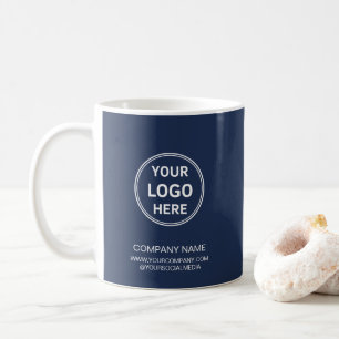 Modern Personalized Logo Navy Blue Business Coffee Mug