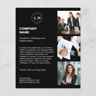 Modern Personalized Logo Photo Black Business Flyer