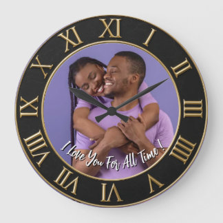Modern Personalized Love Message Gift Custom Photo Large Clock