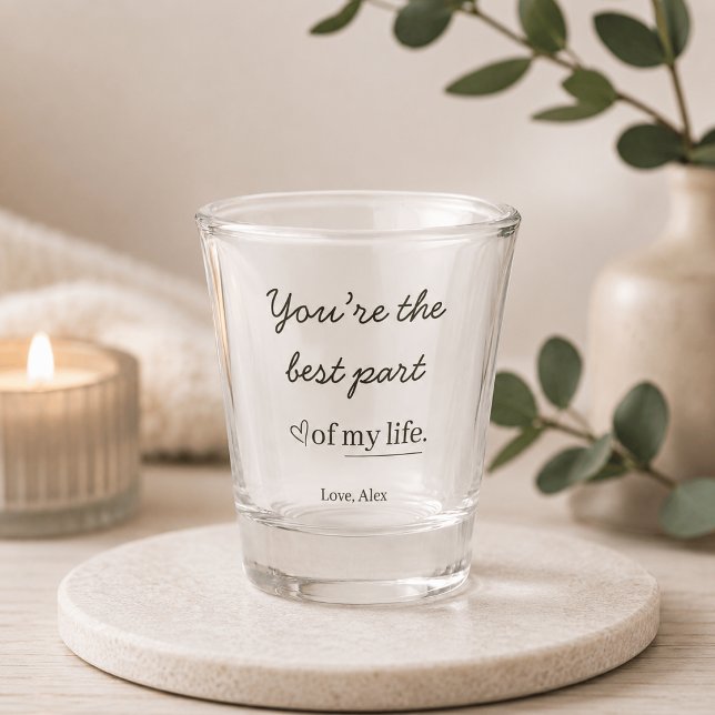 Modern Personalized Love Quote Shot Glass (Creator Uploaded)