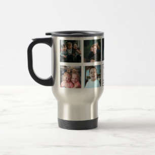 Modern Personalized Love You Grandpa Gift 9 Photo Travel Mug