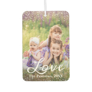 Modern Personalized Love Your Family 2 Photo Air Freshener