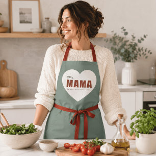 Modern Personalized Mama Heart Apron